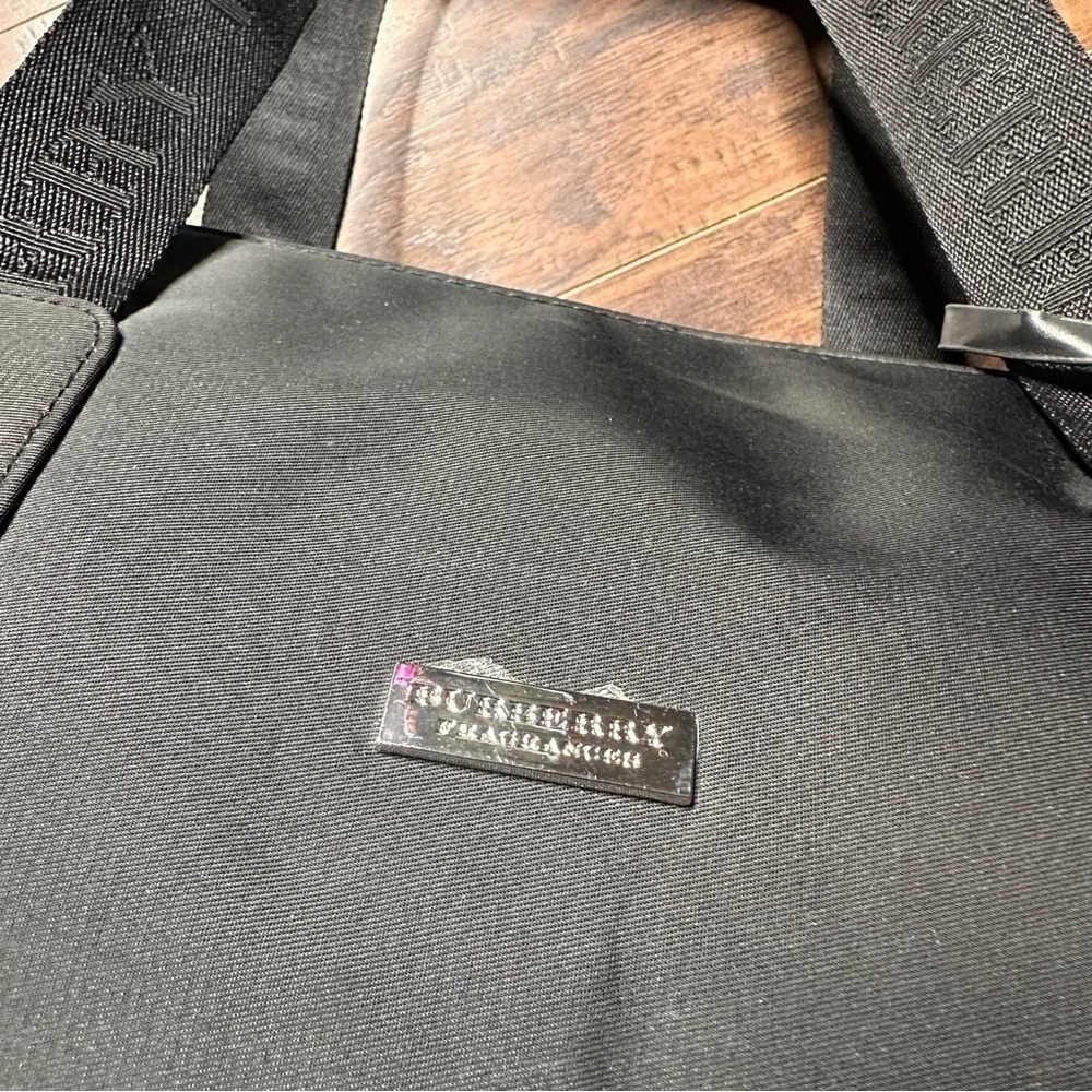 Burberry Black Nylon Travel Duffle Bag
